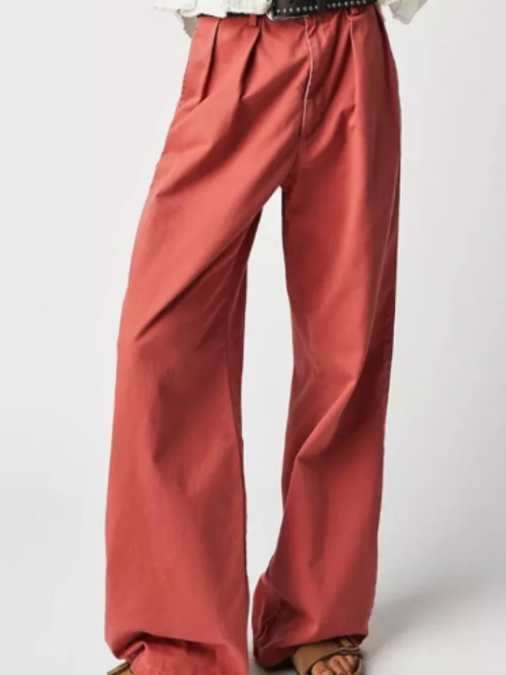 Denimist Anthropologie Blair Double Pleated Pants Coral Size 32 Women's NWT NEW
